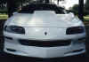 White Camaro with American Sports Car cowl induction hood